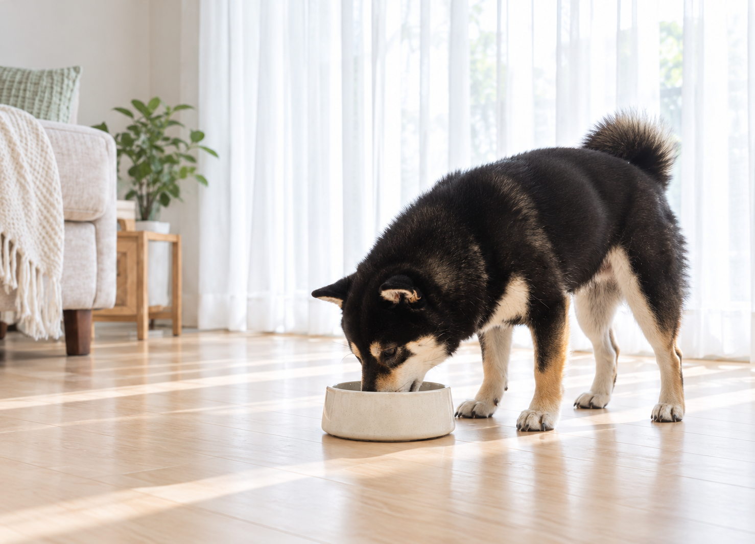 毎日の食事を楽しむ愛犬とGOODISH