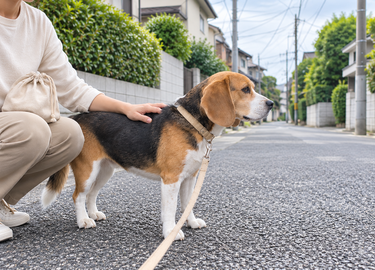 愛犬の便の硬さや形を確認するイメージ